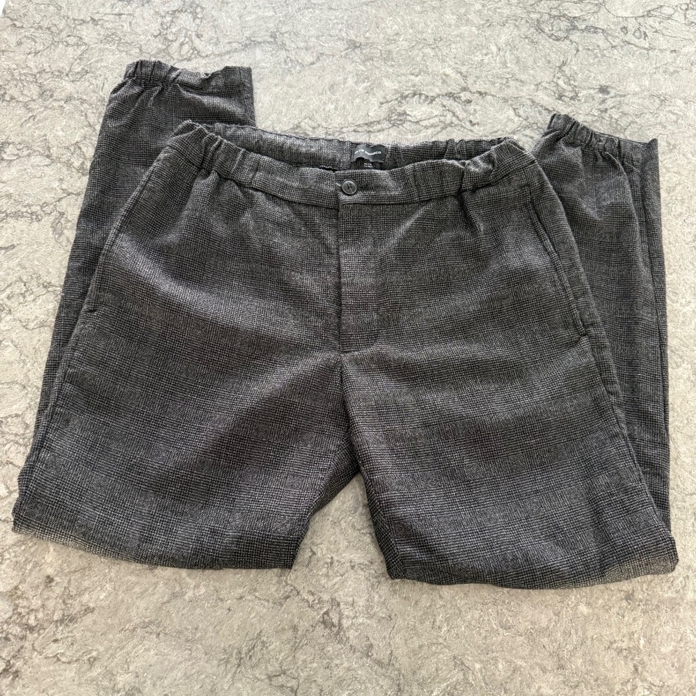 Club Monaco Charcoal check Wool Trouser Jogger Pants men medium